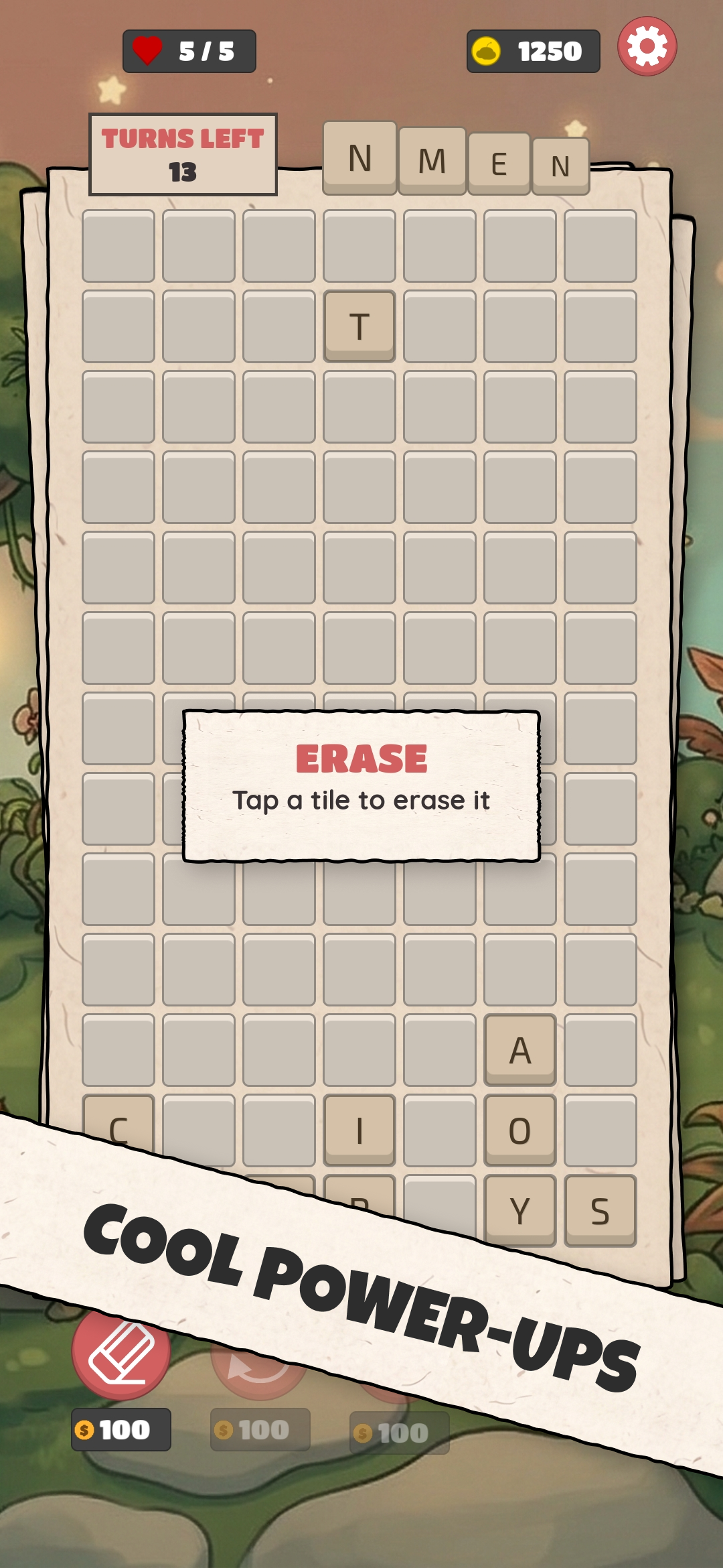 Erase power-up active on the board