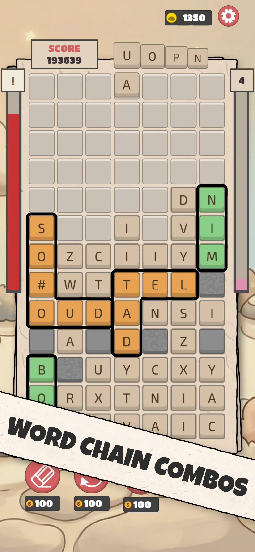 In-game screenshot showing the letter board